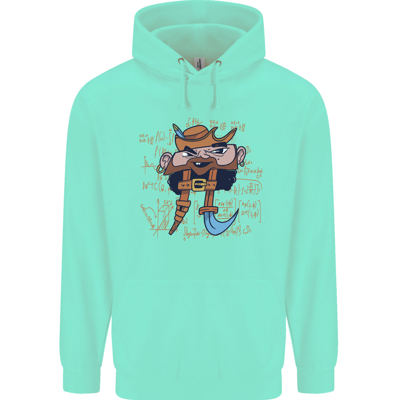 Pi Pirate Funny Maths Equation Geek Nerd Childrens Kids Hoodie Peppermint