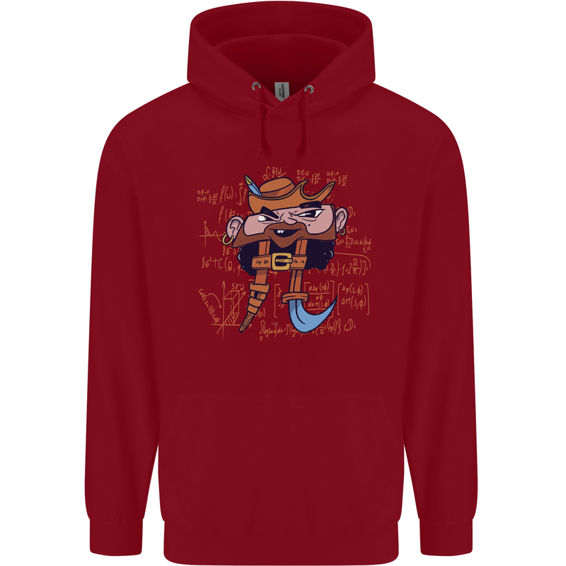 Pi Pirate Funny Maths Equation Geek Nerd Childrens Kids Hoodie Red