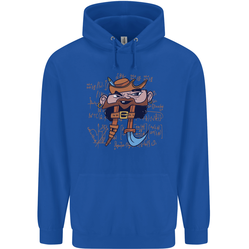 Pi Pirate Funny Maths Equation Geek Nerd Childrens Kids Hoodie Royal Blue