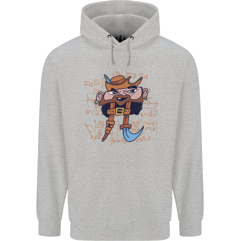Pi Pirate Funny Maths Equation Geek Nerd Childrens Kids Hoodie Sports Grey