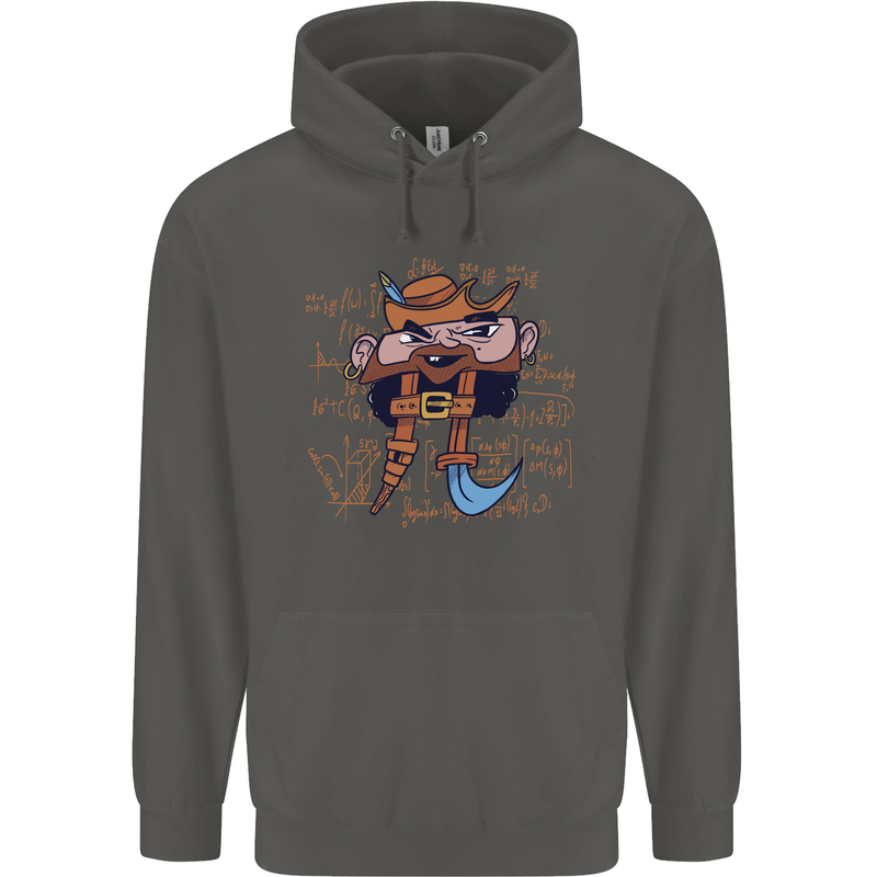 Pi Pirate Funny Maths Equation Geek Nerd Childrens Kids Hoodie Storm Grey