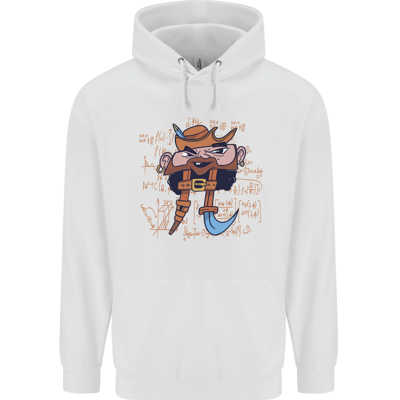 Pi Pirate Funny Maths Equation Geek Nerd Childrens Kids Hoodie White