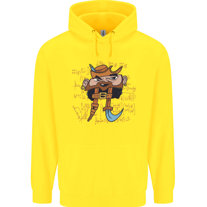Pi Pirate Funny Maths Equation Geek Nerd Childrens Kids Hoodie Yellow