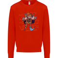 Pi Pirate Funny Maths Equation Geek Nerd Kids Sweatshirt Jumper Bright Red