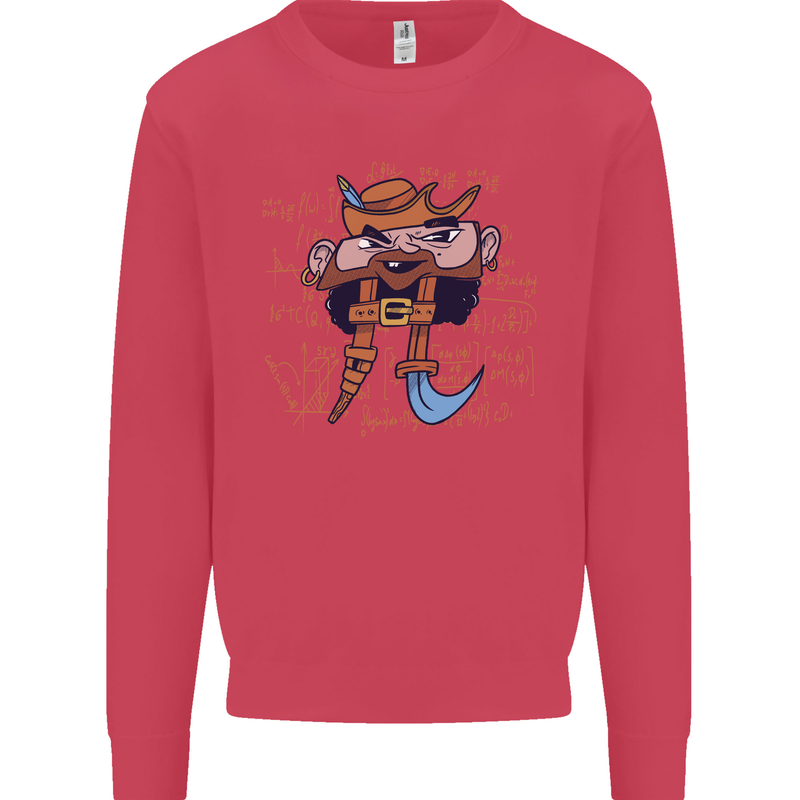 Pi Pirate Funny Maths Equation Geek Nerd Kids Sweatshirt Jumper Heliconia
