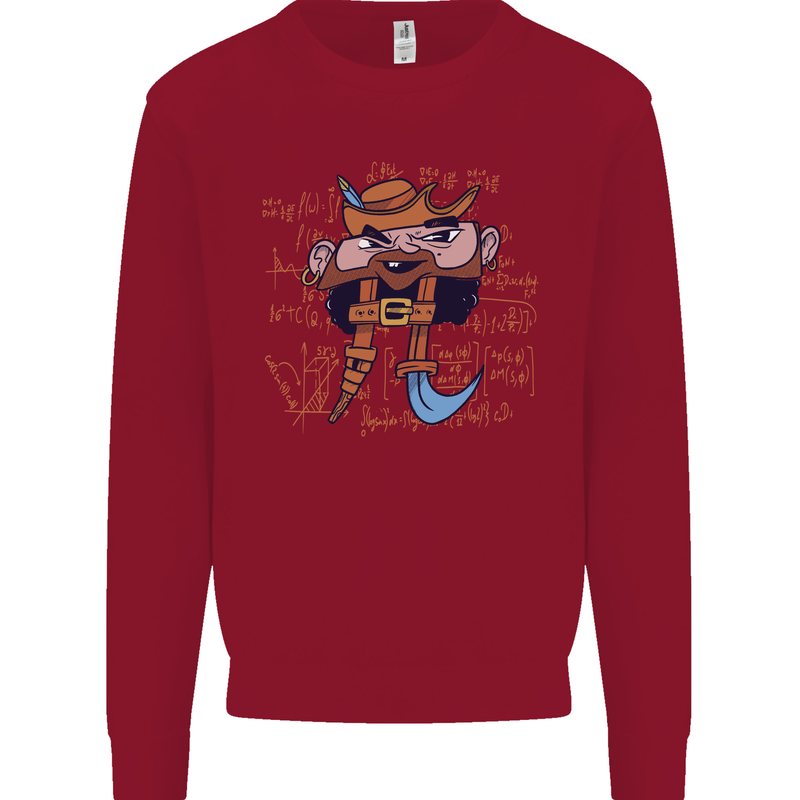 Pi Pirate Funny Maths Equation Geek Nerd Kids Sweatshirt Jumper Red