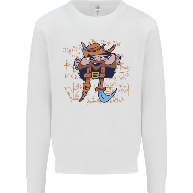 Pi Pirate Funny Maths Equation Geek Nerd Kids Sweatshirt Jumper White