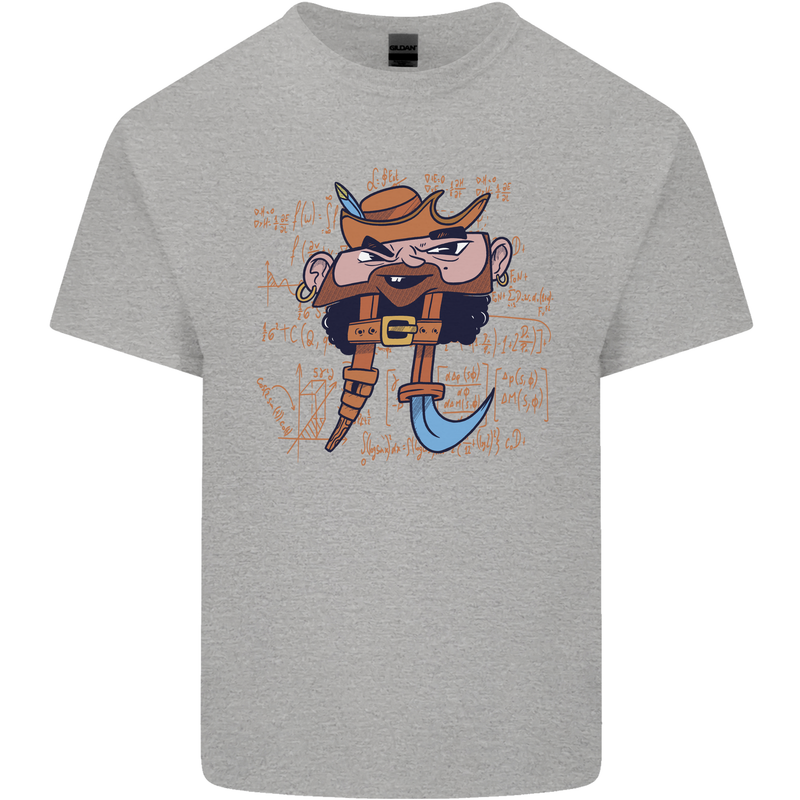 Pi Pirate Funny Maths Equation Geek Nerd Kids T-Shirt Childrens Sports Grey
