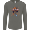 Pi Pirate Funny Maths Equation Geek Nerd Mens Long Sleeve T-Shirt Charcoal