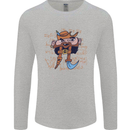 Pi Pirate Funny Maths Equation Geek Nerd Mens Long Sleeve T-Shirt Sports Grey