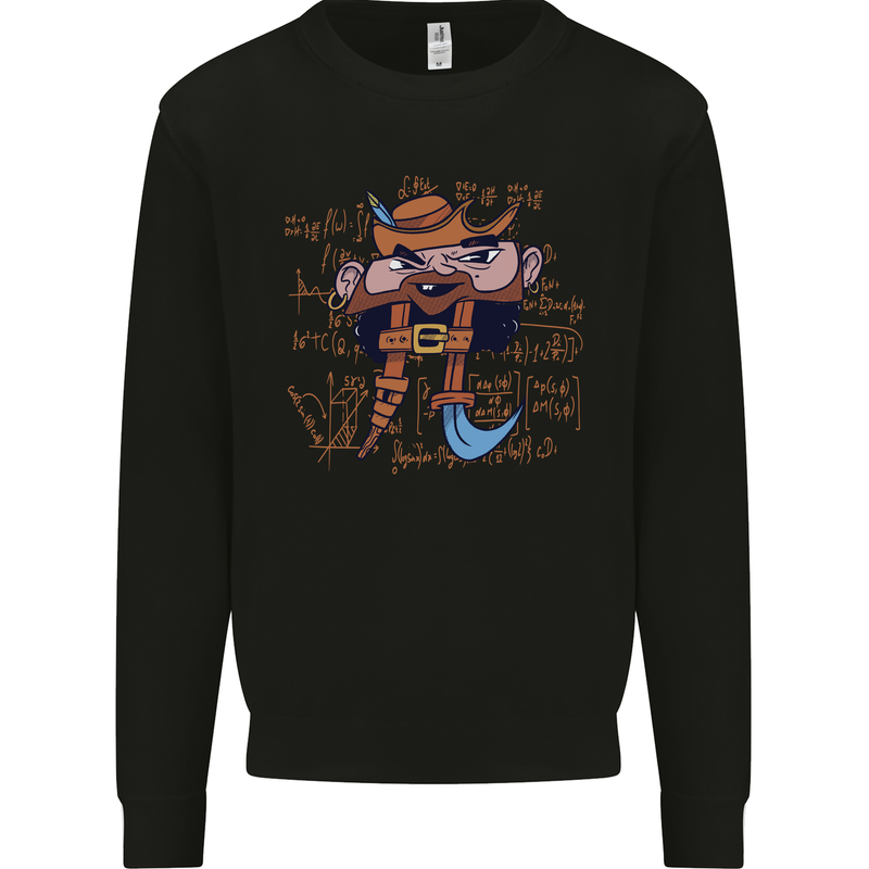 Pi Pirate Funny Maths Equation Geek Nerd Mens Sweatshirt Jumper Black