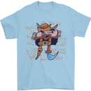 Pi Pirate Funny Maths Equation Geek Nerd Mens T-Shirt 100% Cotton Light Blue
