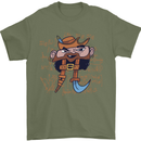 Pi Pirate Funny Maths Equation Geek Nerd Mens T-Shirt 100% Cotton Military Green