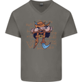Pi Pirate Funny Maths Equation Geek Nerd Mens V-Neck Cotton T-Shirt Charcoal