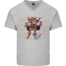 Pi Pirate Funny Maths Equation Geek Nerd Mens V-Neck Cotton T-Shirt Sports Grey