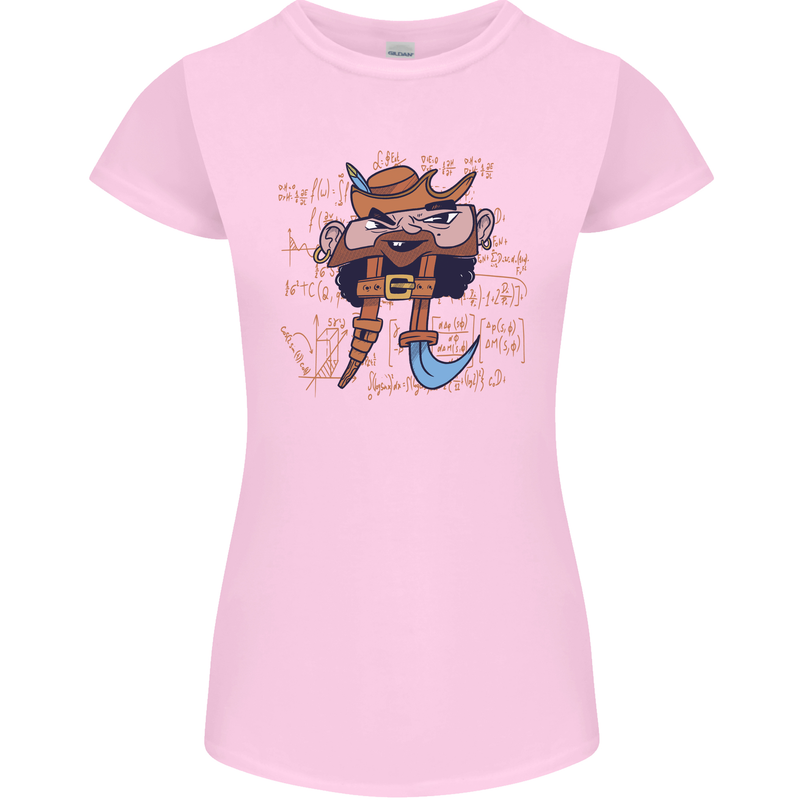 Pi Pirate Funny Maths Equation Geek Nerd Womens Petite Cut T-Shirt Light Pink