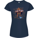 Pi Pirate Funny Maths Equation Geek Nerd Womens Petite Cut T-Shirt Navy Blue