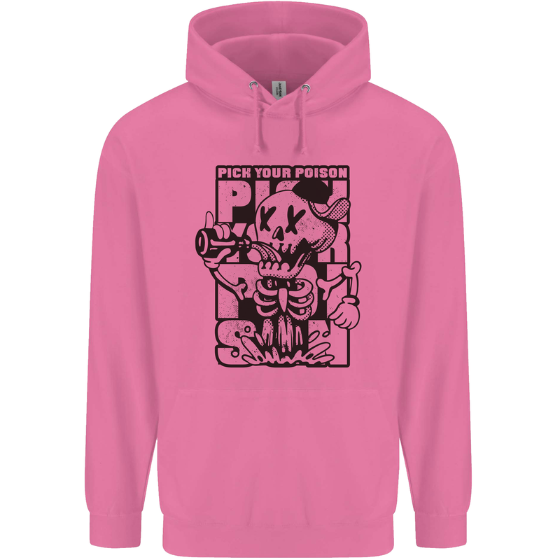Pick Your Poison Beer Alcohol Skeleton Skull Childrens Kids Hoodie Azalea