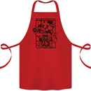 Pick Your Poison Beer Alcohol Skeleton Skull Cotton Apron 100% Organic Red