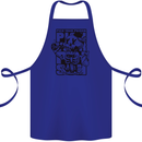 Pick Your Poison Beer Alcohol Skeleton Skull Cotton Apron 100% Organic Royal Blue