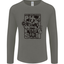 Pick Your Poison Beer Alcohol Skeleton Skull Mens Long Sleeve T-Shirt Charcoal