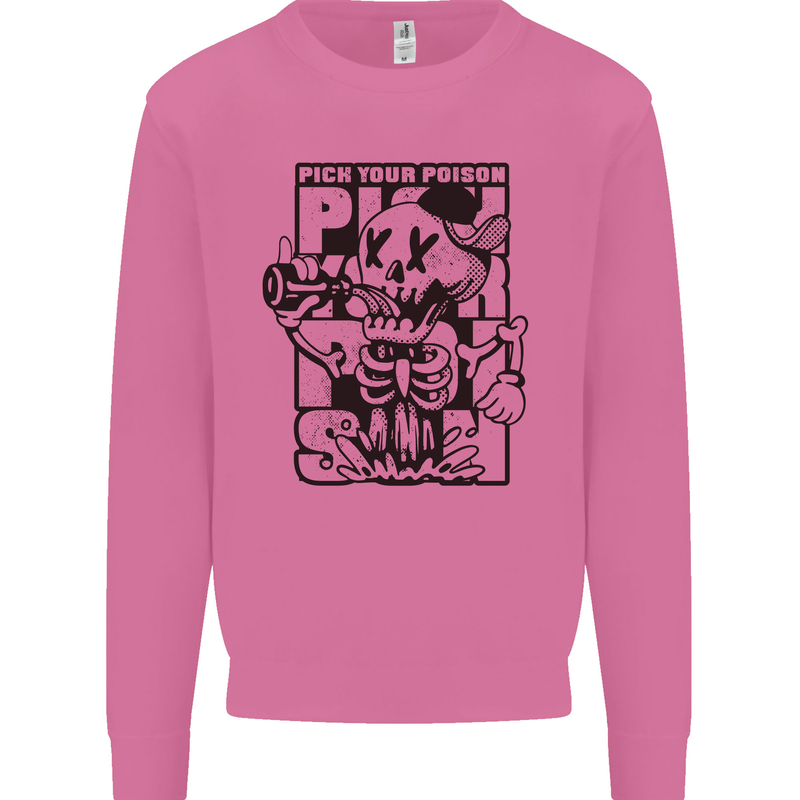 Pick Your Poison Beer Alcohol Skeleton Skull Mens Sweatshirt Jumper Azalea