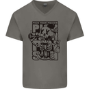 Pick Your Poison Beer Alcohol Skeleton Skull Mens V-Neck Cotton T-Shirt Charcoal