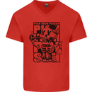 Pick Your Poison Beer Alcohol Skeleton Skull Mens V-Neck Cotton T-Shirt Red