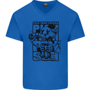Pick Your Poison Beer Alcohol Skeleton Skull Mens V-Neck Cotton T-Shirt Royal Blue
