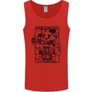 Pick Your Poison Beer Alcohol Skeleton Skull Mens Vest Tank Top Red