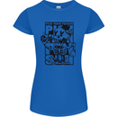 Pick Your Poison Beer Alcohol Skeleton Skull Womens Petite Cut T-Shirt Royal Blue