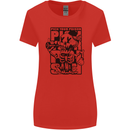 Pick Your Poison Beer Alcohol Skeleton Skull Womens Wider Cut T-Shirt Red
