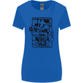 Pick Your Poison Beer Alcohol Skeleton Skull Womens Wider Cut T-Shirt Royal Blue