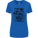 Pick Your Poison Beer Alcohol Skeleton Skull Womens Wider Cut T-Shirt Royal Blue