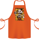 Pick Your Poison Beer Alcohol Skull Skeleton Cotton Apron 100% Organic Orange