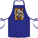 Pick Your Poison Beer Alcohol Skull Skeleton Cotton Apron 100% Organic Royal Blue