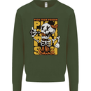 Pick Your Poison Beer Alcohol Skull Skeleton Kids Sweatshirt Jumper Forest Green
