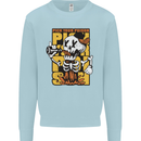 Pick Your Poison Beer Alcohol Skull Skeleton Kids Sweatshirt Jumper Light Blue