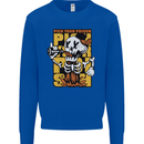 Pick Your Poison Beer Alcohol Skull Skeleton Kids Sweatshirt Jumper Royal Blue
