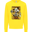Pick Your Poison Beer Alcohol Skull Skeleton Kids Sweatshirt Jumper Yellow