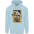 Pick Your Poison Beer Alcohol Skull Skeleton Mens 80% Cotton Hoodie Light Blue
