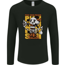 Pick Your Poison Beer Alcohol Skull Skeleton Mens Long Sleeve T-Shirt Black
