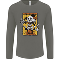 Pick Your Poison Beer Alcohol Skull Skeleton Mens Long Sleeve T-Shirt Charcoal