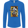 Pick Your Poison Beer Alcohol Skull Skeleton Mens Long Sleeve T-Shirt Royal Blue