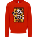 Pick Your Poison Beer Alcohol Skull Skeleton Mens Sweatshirt Jumper Bright Red