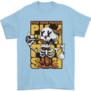 Pick Your Poison Beer Alcohol Skull Skeleton Mens T-Shirt 100% Cotton Light Blue