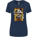 Pick Your Poison Beer Alcohol Skull Skeleton Womens Wider Cut T-Shirt Navy Blue
