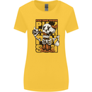 Pick Your Poison Beer Alcohol Skull Skeleton Womens Wider Cut T-Shirt Yellow