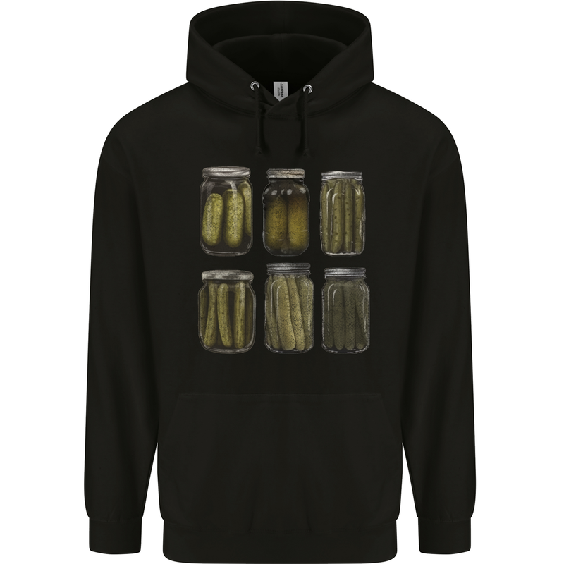 Pickle Jars Gurkins Cucumber Mens 80% Cotton Hoodie Black