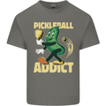 Pickleball Addict Mens Cotton T-Shirt Tee Top Charcoal